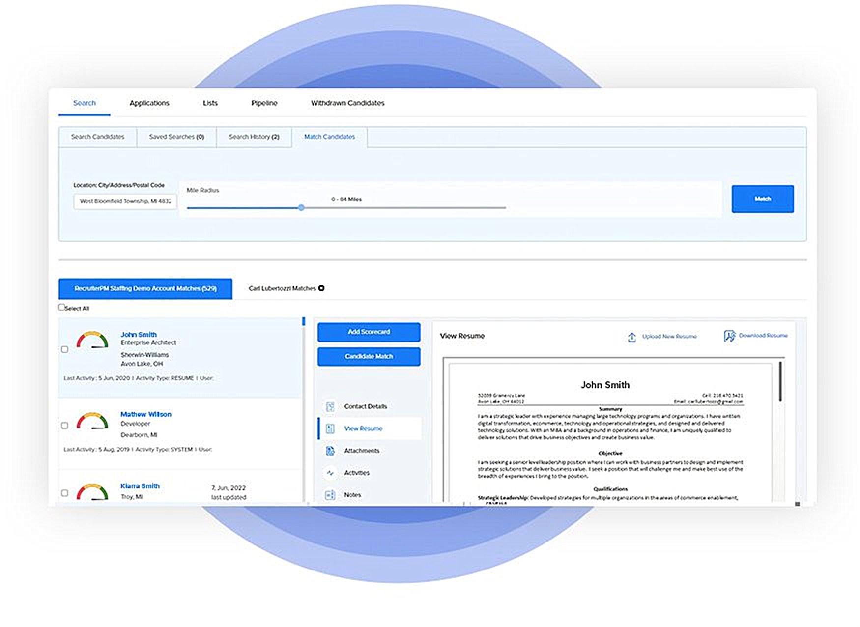 RecruiterPM high-volume screening automation